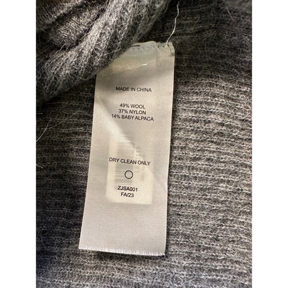 Quince Baby Alpaca Wool Cropped Cardigan Charcoal Size S CozySweater QuietLuxury - Picture 8 of 9